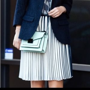 🆕J. Crew Sunburst Pleated Chiffon Striped Skirt